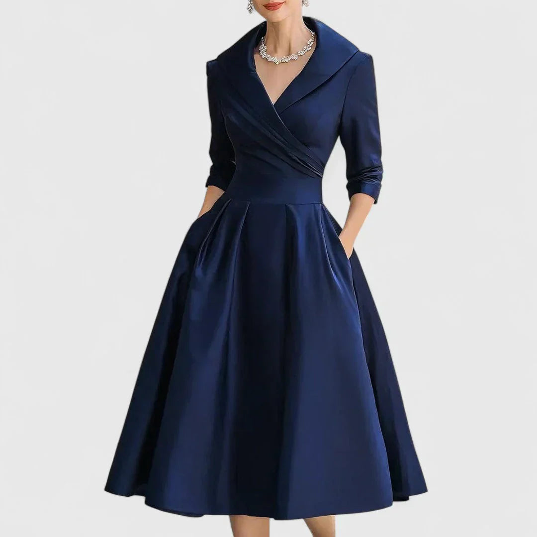 Rosalie | Elegáns finoman csillogó midi ruha