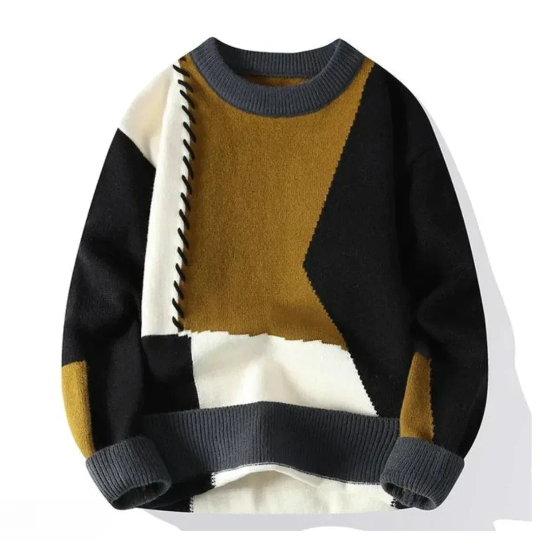 Finley | Patchwork stílusú kötött pulóver