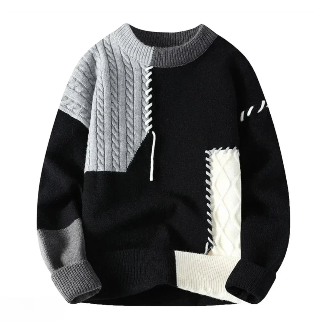 Finley | Patchwork stílusú kötött pulóver