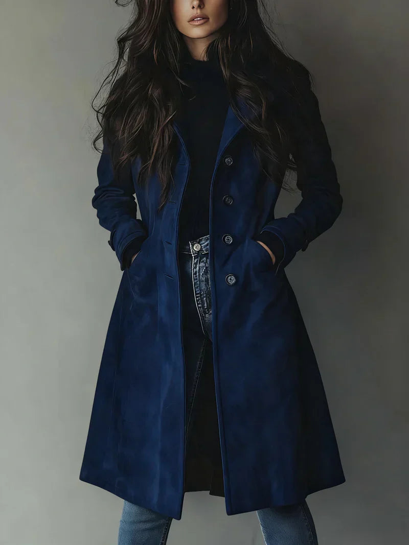 Teresa | Vintage Stílusú Zamsz Trench Kabát