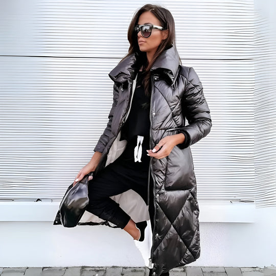 Nikoletta | Hosszú Elegáns Steppelt Kabát