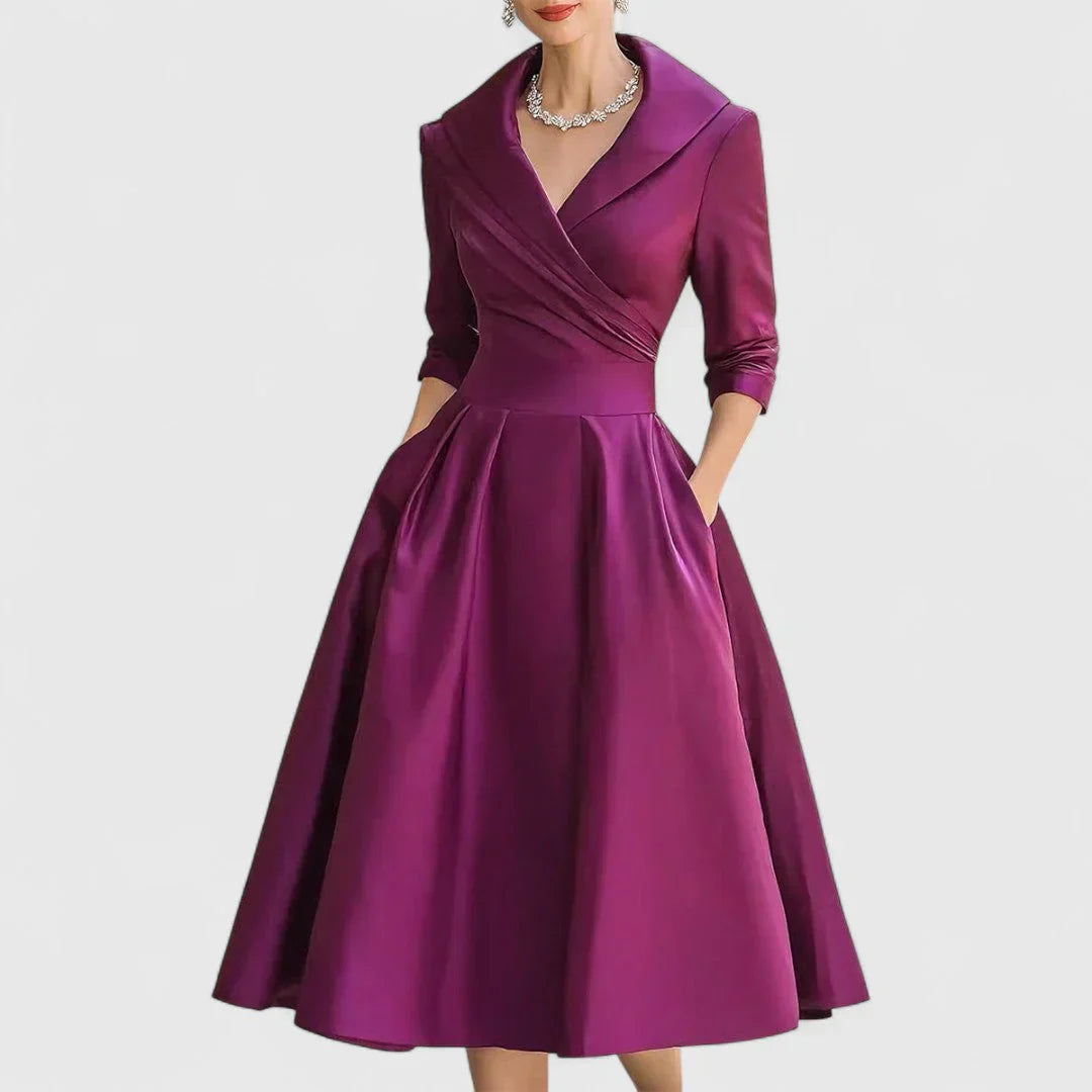 Rosalie | Elegáns finoman csillogó midi ruha