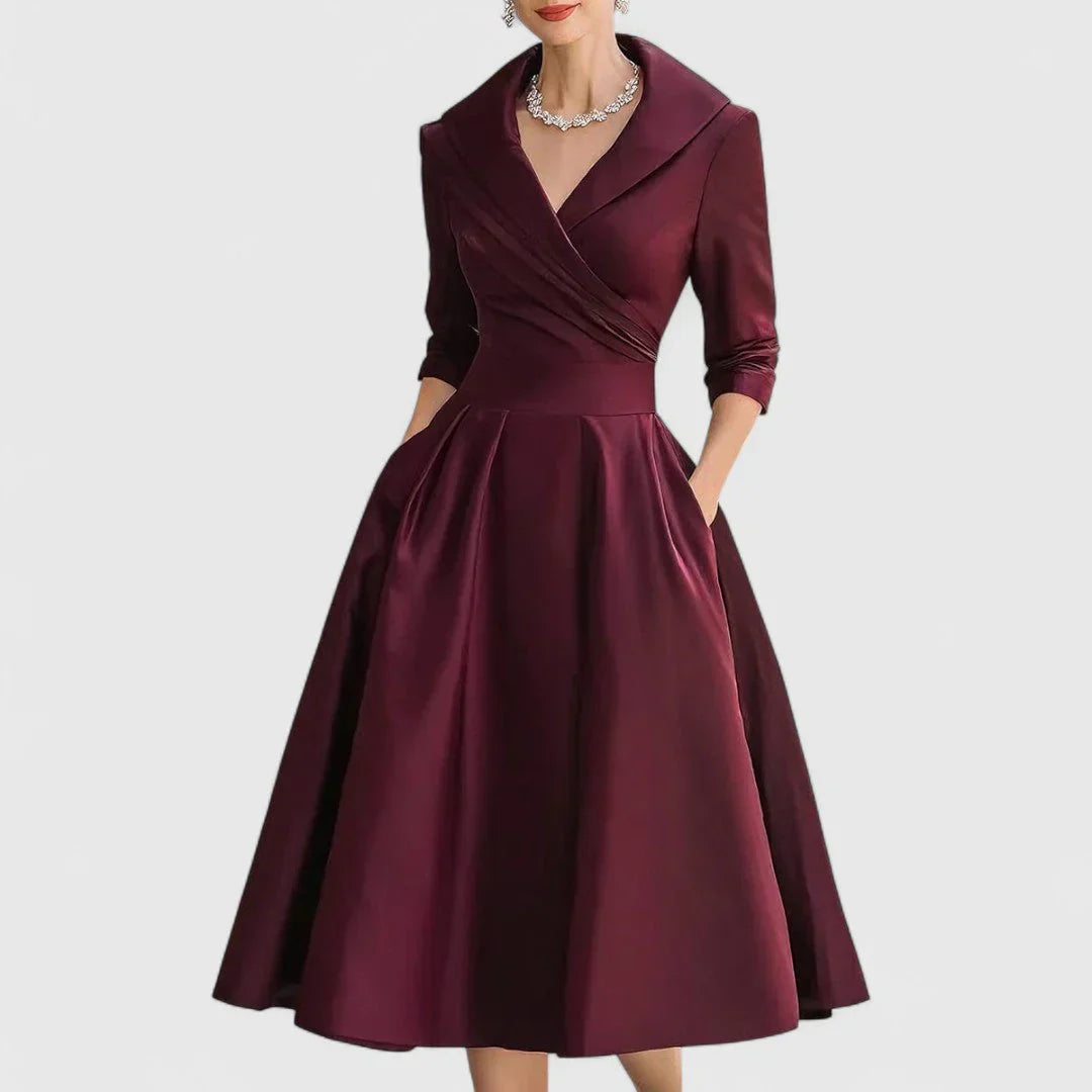 Rosalie | Elegáns finoman csillogó midi ruha