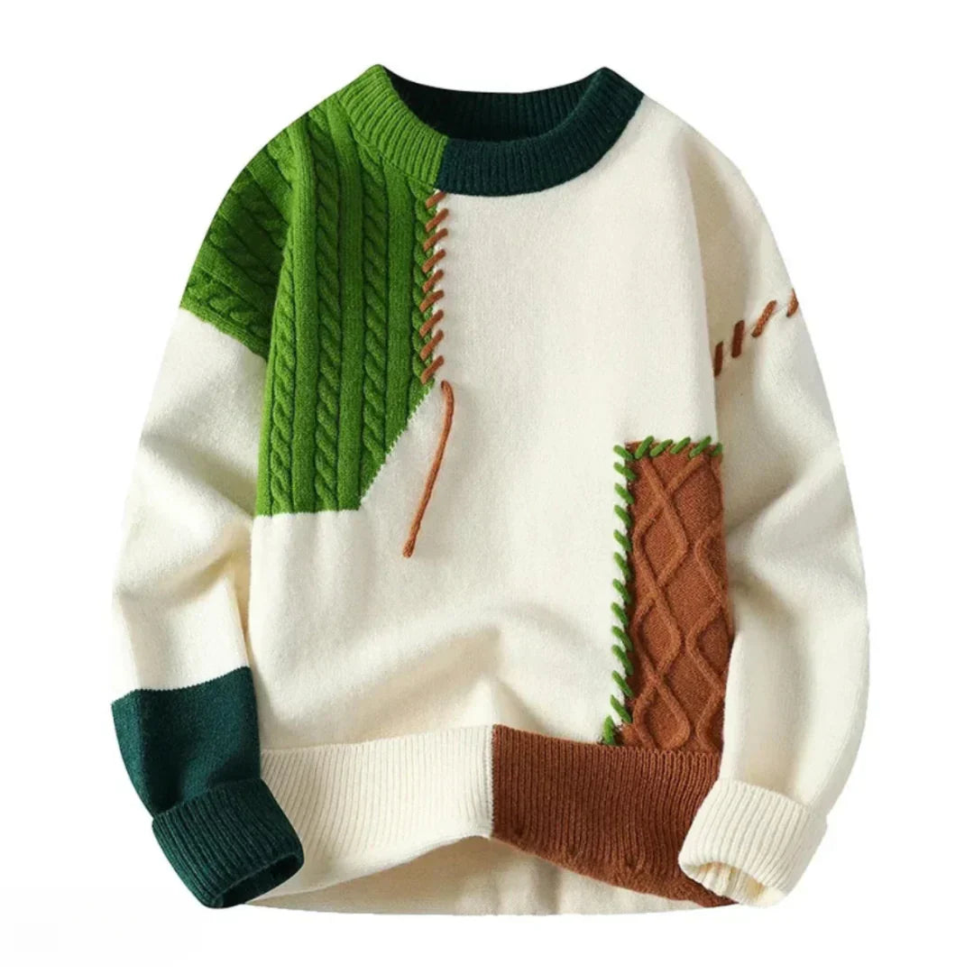 Finley | Patchwork stílusú kötött pulóver