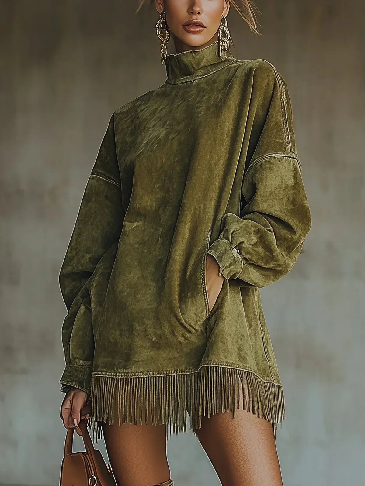Sheri | Rojtos miniruha állógallérral