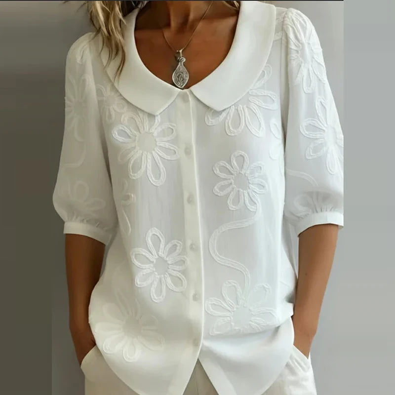 Zélie | Könnyű virágmintás blúz természetes eleganciával