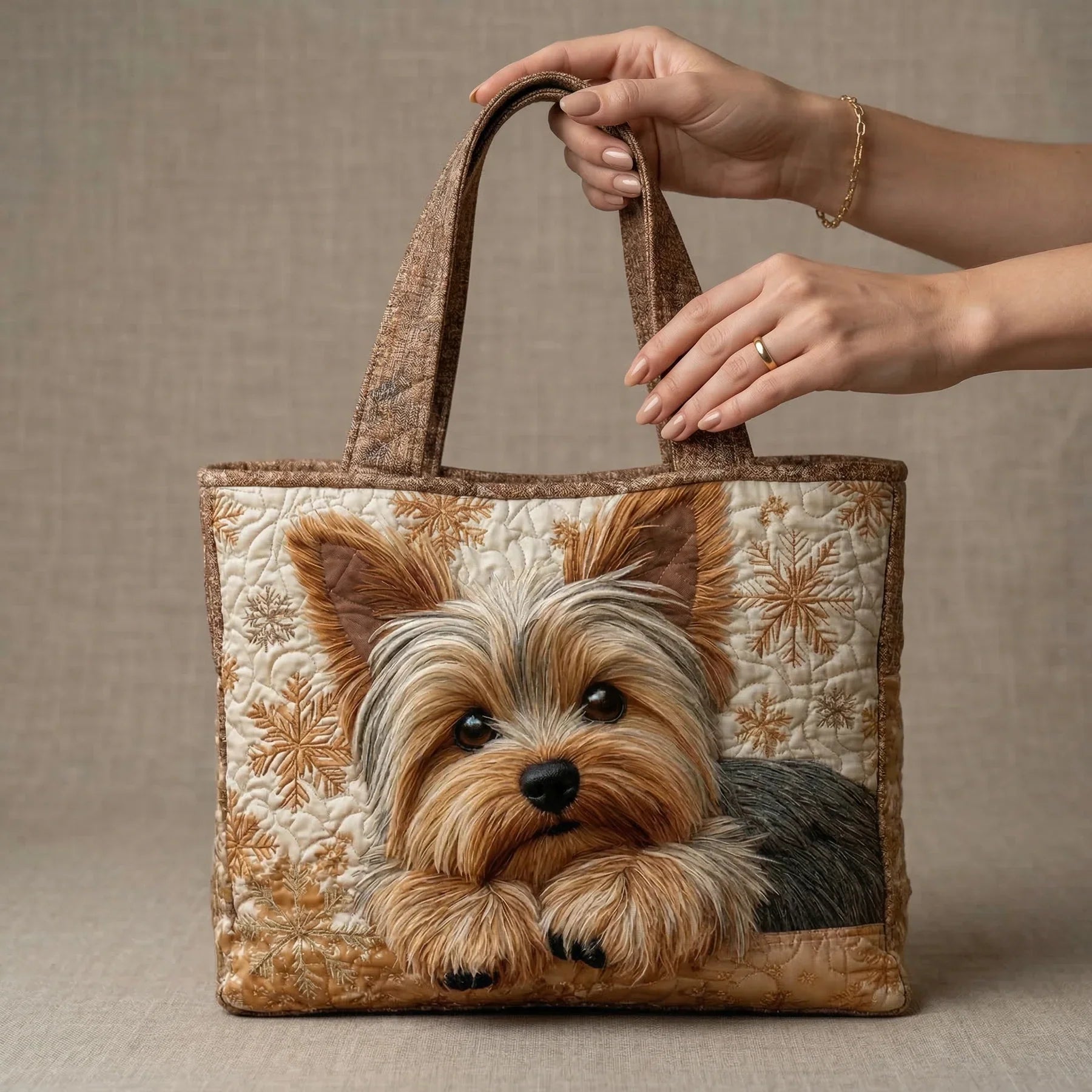 Kézműves táska – Aranyos yorkshire terrier mintával